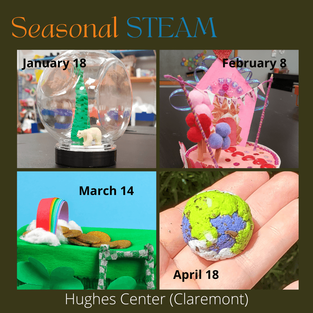 hand made snow globe, heart house, leprechaun trap, and paper pulp seed bomb in the shape of the earth.