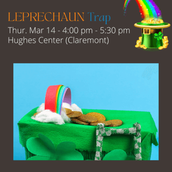 leprechaun trap with a rainbow, ladder, and gold pieces.